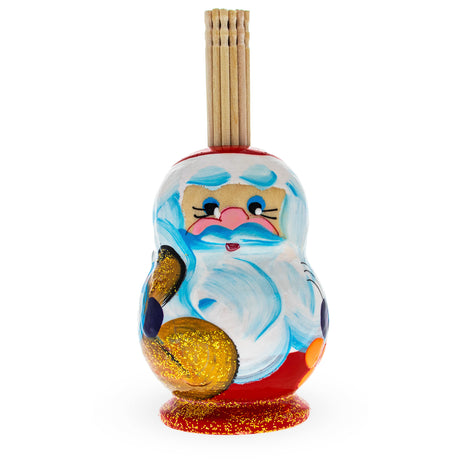 Wood Santa Wooden Toothpick Holder in Red color