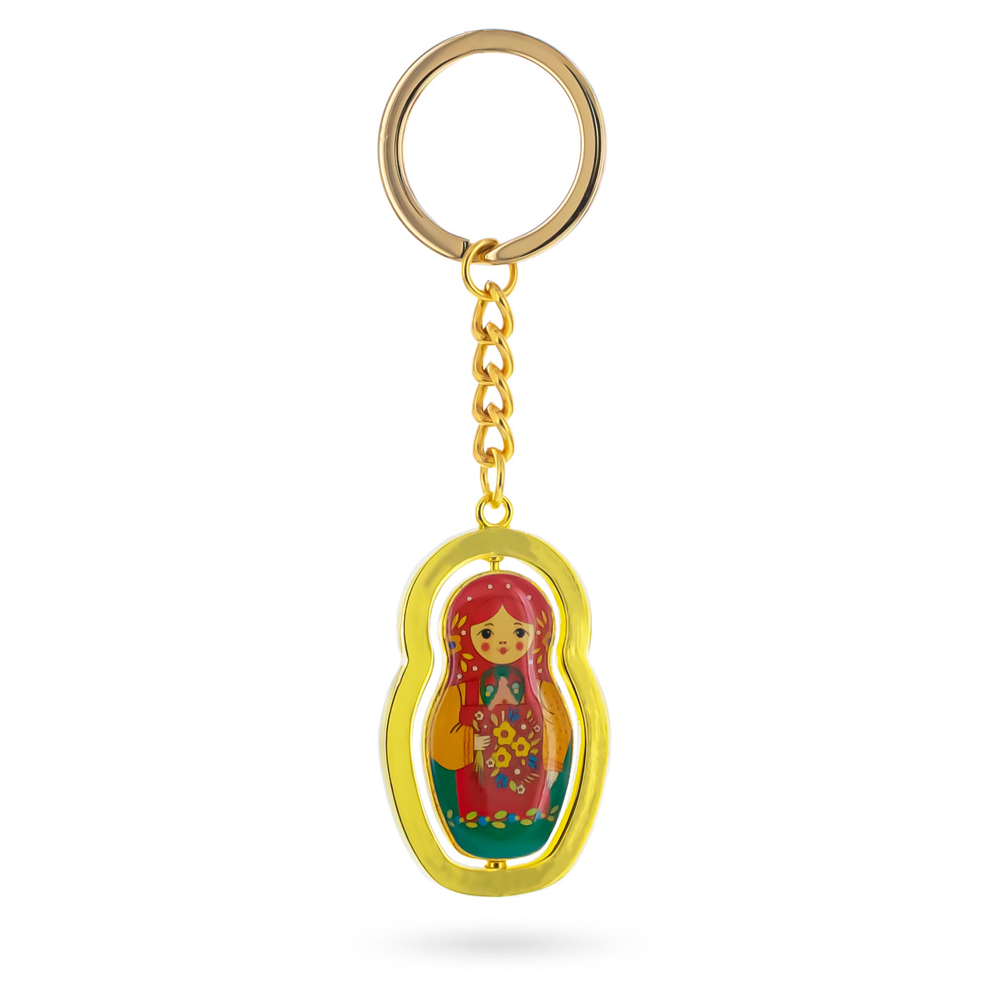 Matryoshka Doll Metal Key Chain in  color