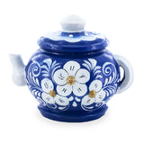 Blue with White Gel Painting Tea Pot Fridge Magnet in  color
