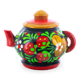Black and Red Gel Painting Tea Pot Fridge Magnet in  color