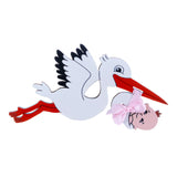 Stork holding Boy Fridge Magnet in  color