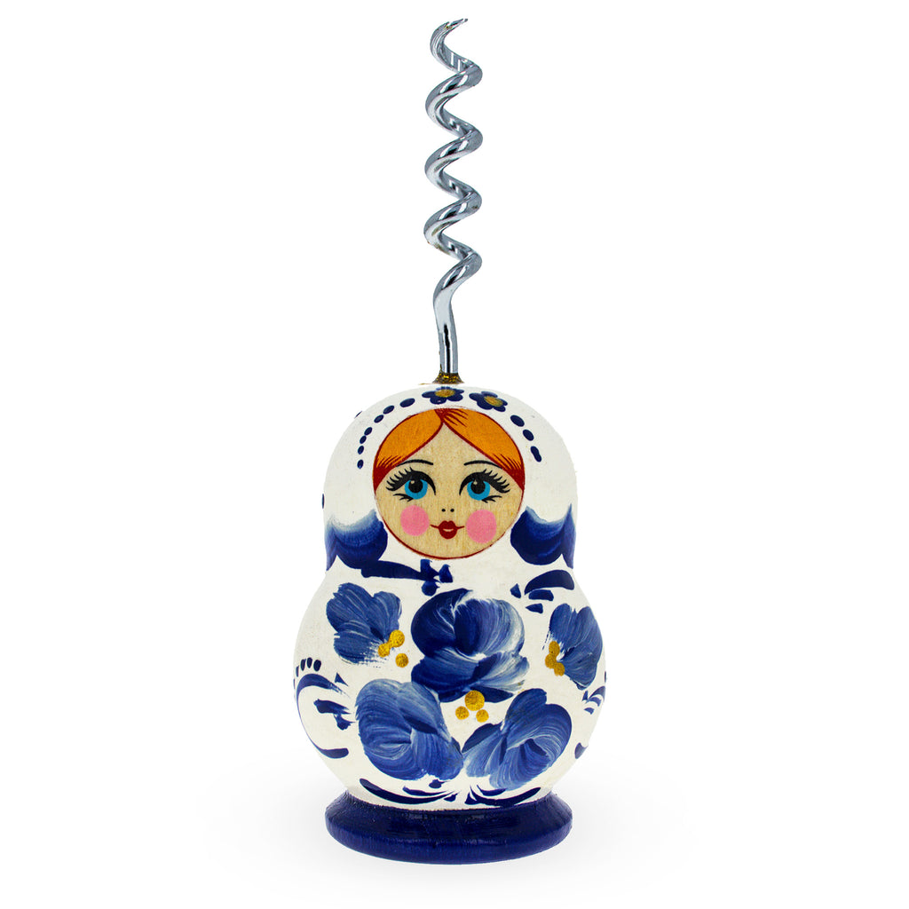 Blue Flowers  Wooden Bottle Opener in Blue color
