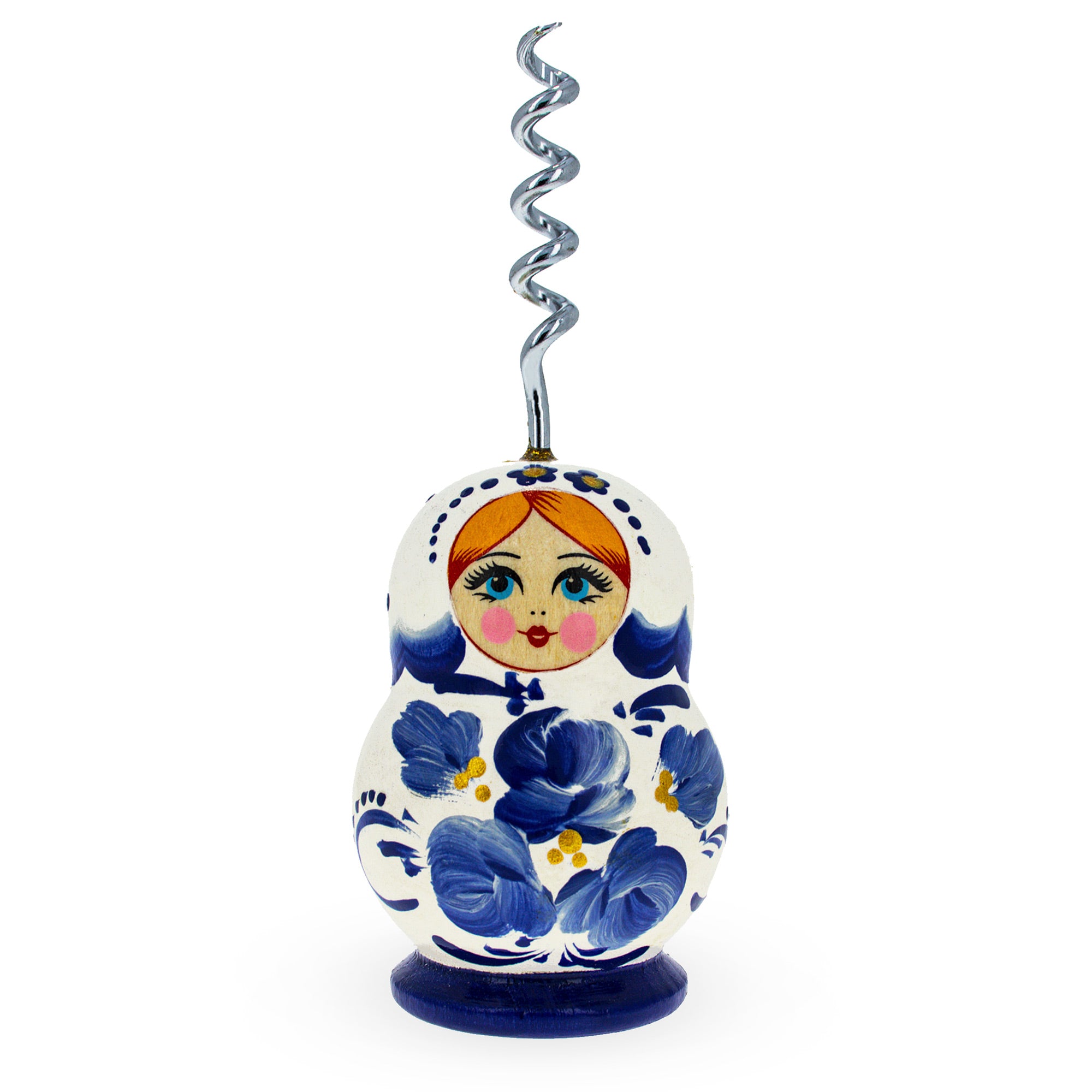 Blue Flowers  Wooden Bottle Opener in Blue color