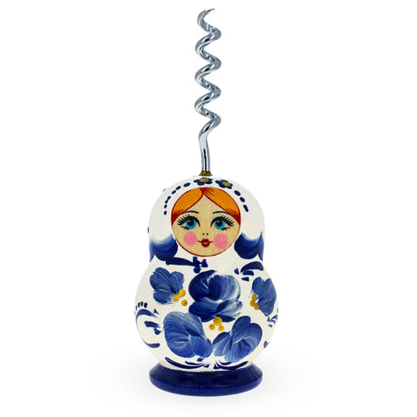 Blue Flowers  Wooden Bottle Opener in Blue color