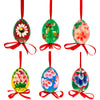 Wood Flowery Painting Multicolored Wooden Easter Egg Ornaments in Multi color