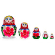 Beautiful Wooden  with Red Color Hood and Pink Flowers Nesting Dolls in White color,  shape