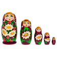 Beautiful Wooden  with Red Color Hood and Flowers Nesting Dolls in Red color,  shape