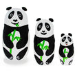 Set of 3 Panda Family Wooden Nesting Dolls in Black color,  shape