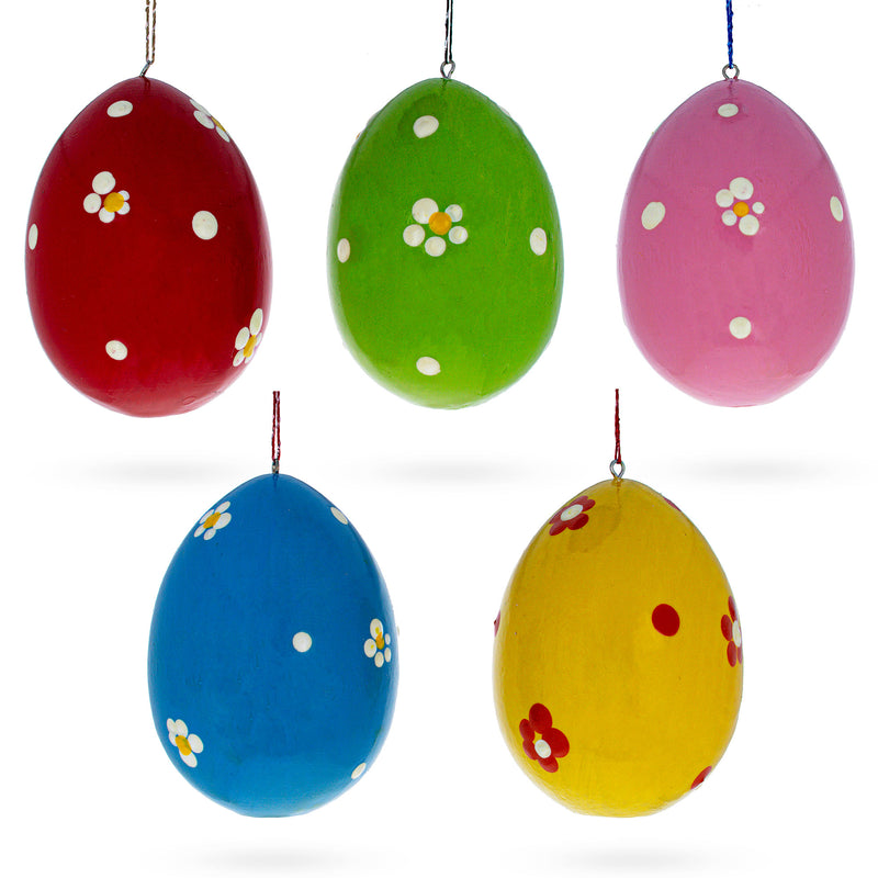 Set of 5 Wooden Easter Egg Ornaments by BestPysanky