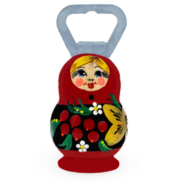 Doll Wooden Bottle Opener in Red color,  shape