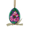 Flowery Painting Miniatured Multicolored Wooden Easter Egg Ornaments ,dimensions in inches: 1.8 x 1.3 x 1.3