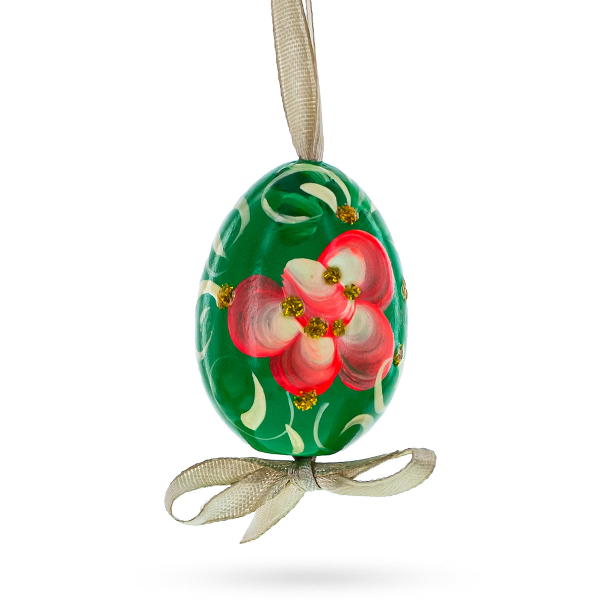 Flowery Painting Miniatured Multicolored Wooden Easter Egg Ornaments