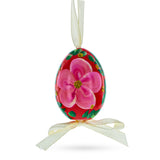 Flowery Painting Miniatured Multicolored Wooden Easter Egg Ornaments