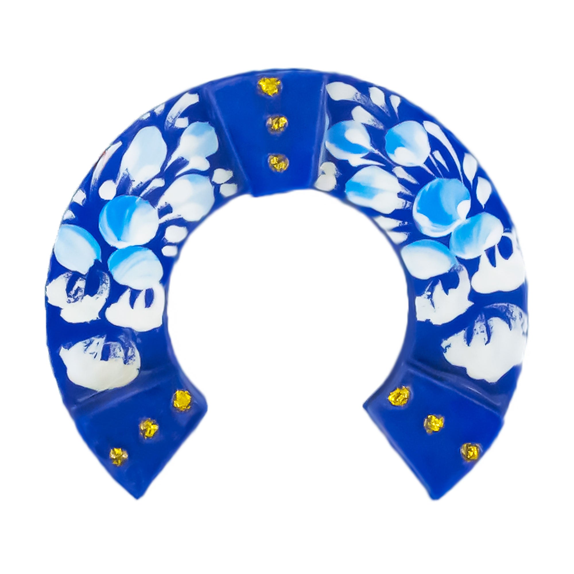 Blue with White Lucky Horseshoe Fridge Magnet in Blue color