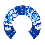 Blue with White Lucky Horseshoe Fridge Magnet in  color