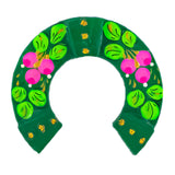 Green Lucky Horseshoe Fridge Magnet in  color