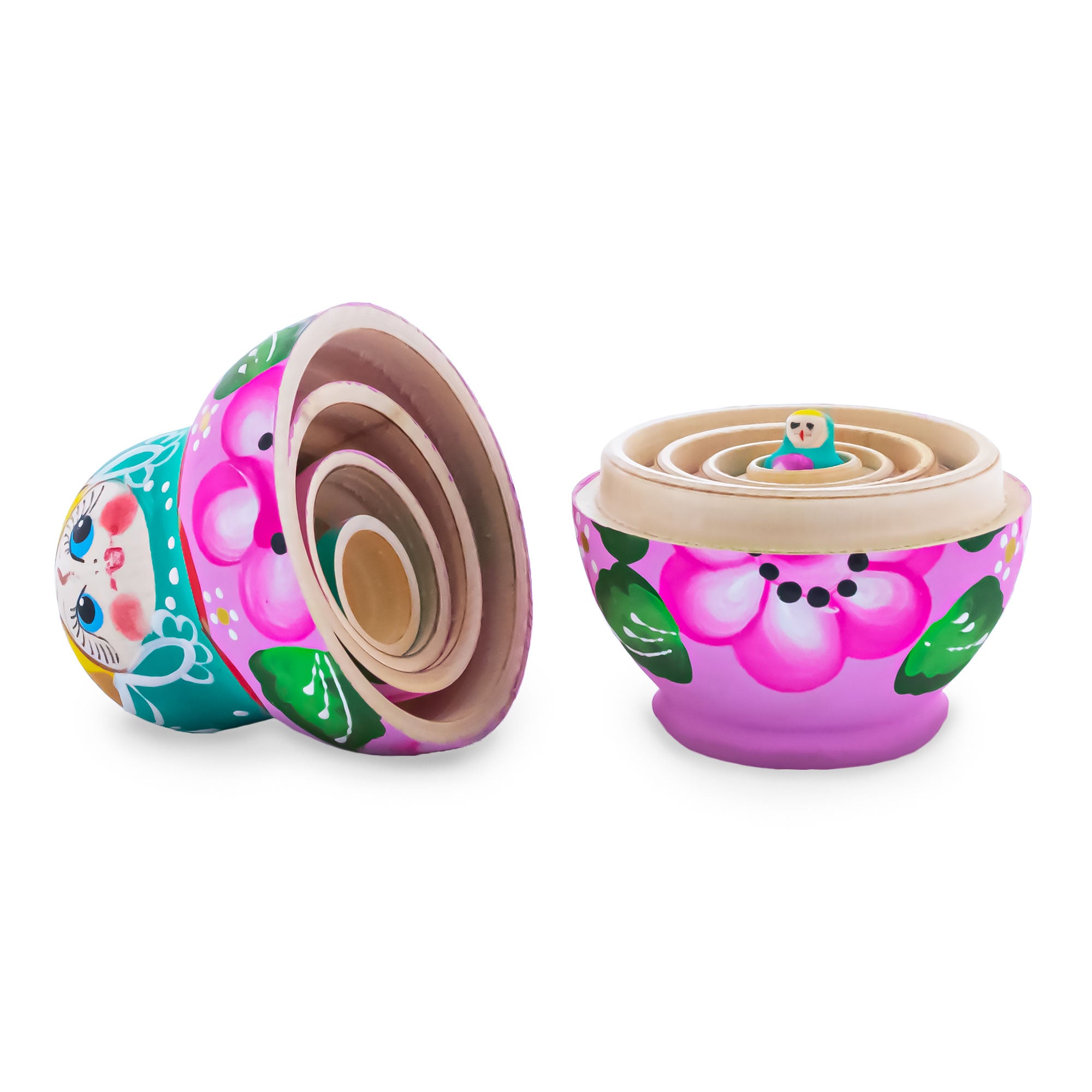 BestPysanky online gift shop sells stackable matryoshka stacking toy babushka Russian authentic for kids little Christmas nested matreshka wood hand painted collectible figurine figure statuette