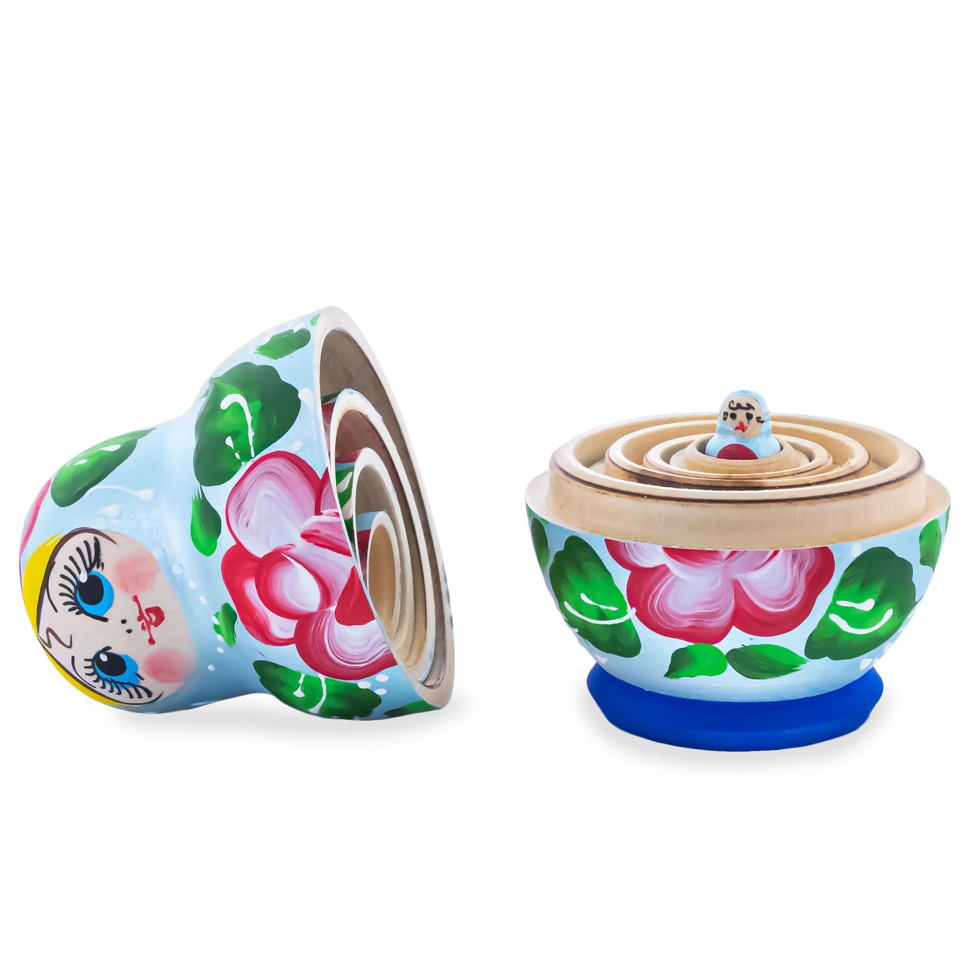 BestPysanky online gift shop sells stackable matryoshka stacking toy babushka Russian authentic for kids little Christmas nested matreshka wood hand painted collectible figurine figure statuette
