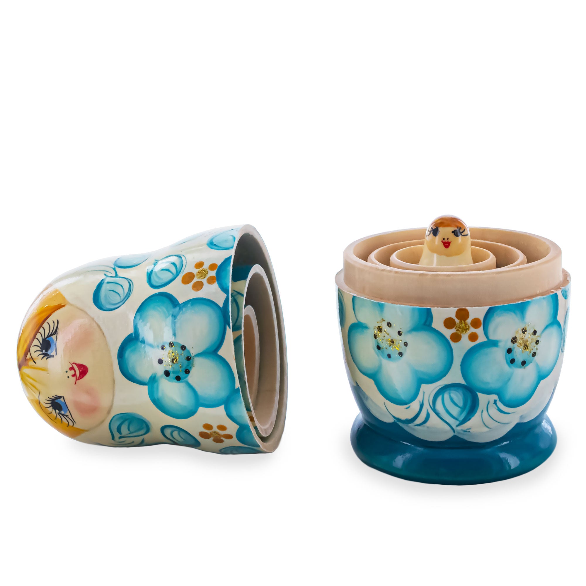 BestPysanky online gift shop sells stackable matryoshka stacking toy babushka Russian authentic for kids little Christmas nested matreshka wood hand painted collectible figurine figure statuette