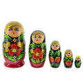 Red Color with Berries and Flowers Wooden  Nesting Dolls in  color
