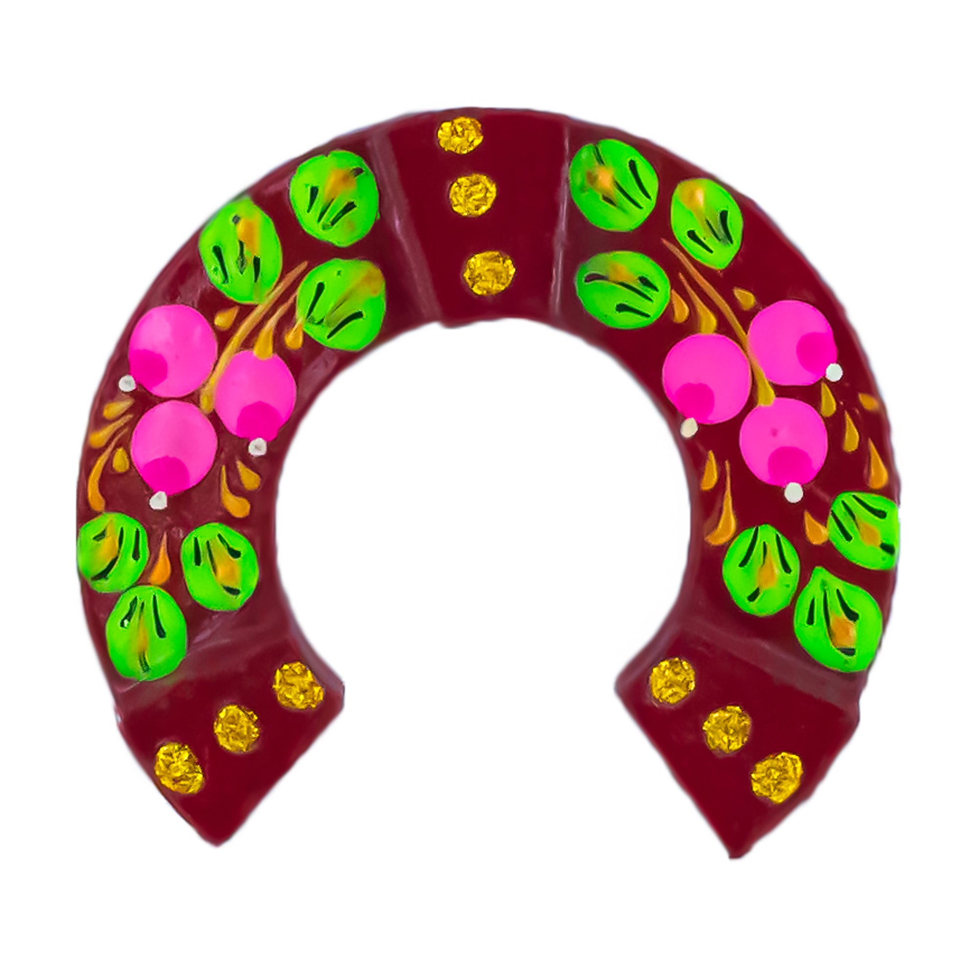 Red Lucky Horseshoe Fridge Magnet in Red color