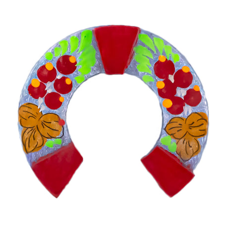 Blue Lucky Horseshoe Fridge Magnet in  color