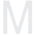 Arial Font White Painted MDF Wood Letter M (6 Inches) in White color
