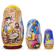 3 Nativity Scene Set Wooden Nesting Dolls 4.25 Inches in Multi color