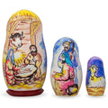 3 Nativity Scene Set Wooden Nesting Dolls 4.25 Inches in Multi color