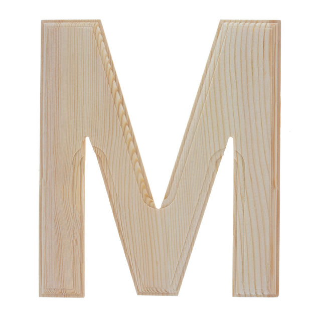 Unfinished Wooden Arial Font Letter M (6.25 Inches) in Beige color