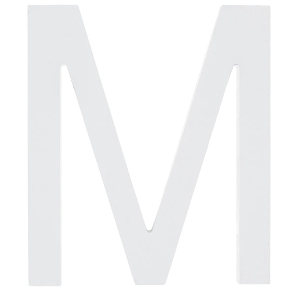 Arial Font White Painted MDF Wood Letter M (6 Inches) by BestPysanky