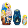 Wood Set of 3 Nativity Scene Set Ukrainian Wooden Nesting Dolls 4.25 Inches in Multi color