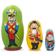 Set of 3 Nutcracker Soldiers Wooden Nesting Dolls 4.25 Inches in Multi color,  shape