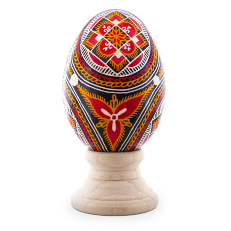 Goose Real Blown Out Ukrainian Easter Egg 1 in Multi color, Oval shape