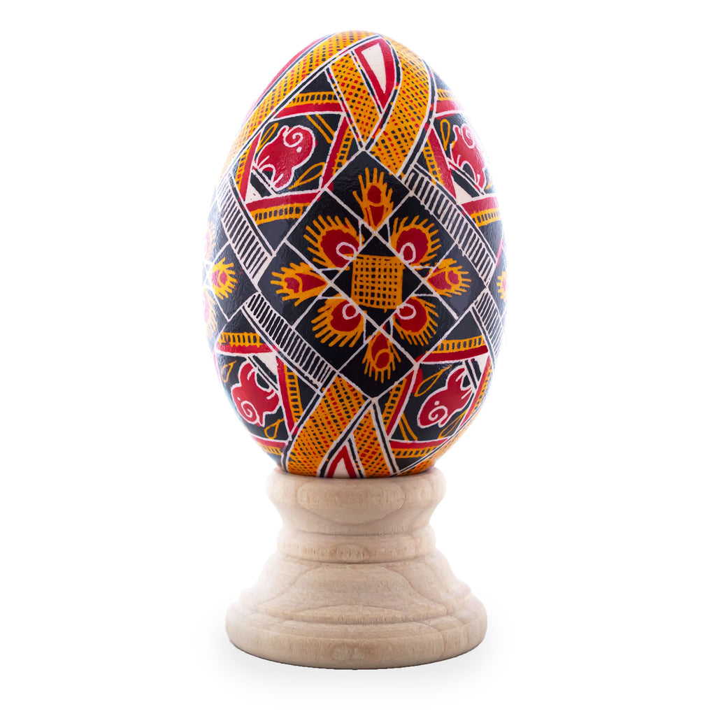 Goose Real Blown Out Ukrainian Easter Egg 6 in Multi color Oval