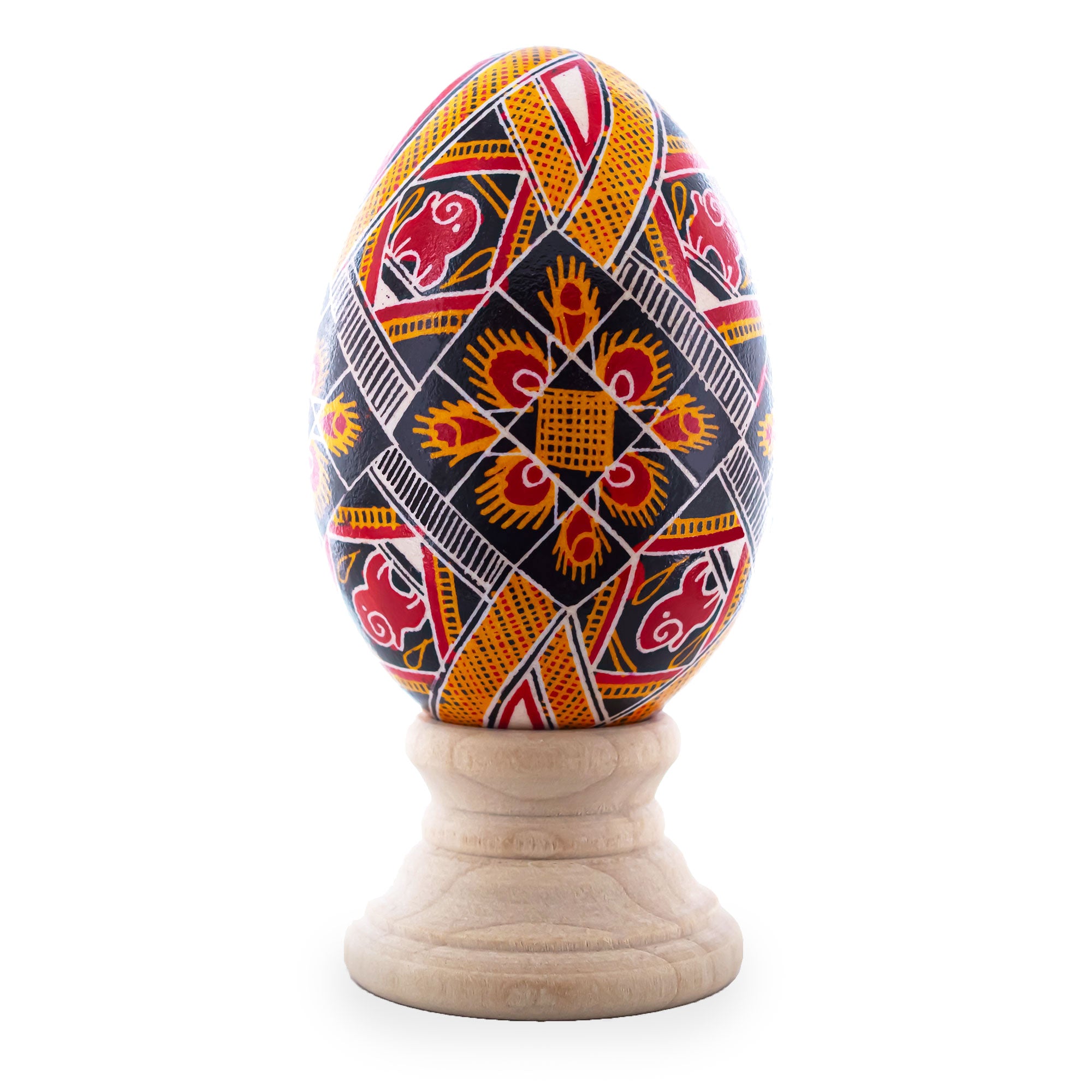 Goose Real Blown Out Ukrainian Easter Egg 6 in Multi color Oval