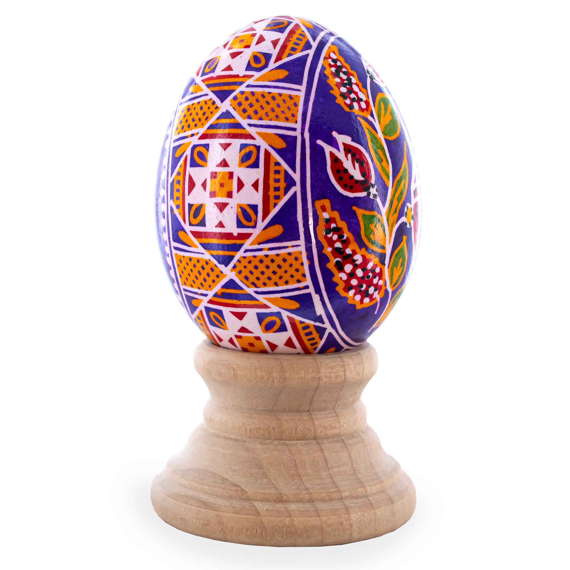 Purple Authentic Blown Real Eggshell Ukrainian Easter Egg Pysanka in Purple color Oval