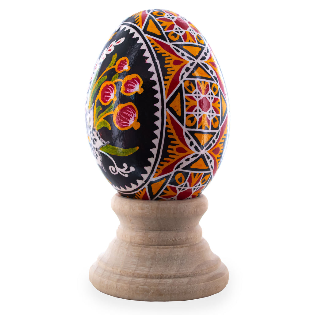 Flowers Authentic Blown Real Eggshell Ukrainian Easter Egg Pysanka in Assortment in Multi color Oval