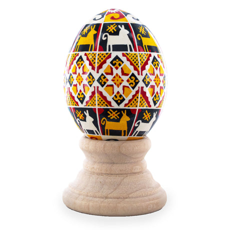 Authentic Blown Real Eggshell Ukrainian Easter Egg Pysanka 034 in Multi color, Oval shape