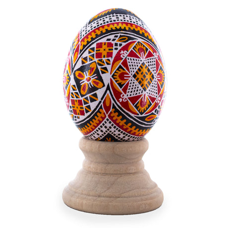 Authentic Blown Real Eggshell Ukrainian Easter Egg Pysanka 035 in Multi color, Oval shape