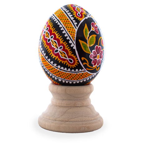 Authentic Blown Real Eggshell Ukrainian Easter Egg Pysanka 037 in Multi color, Oval shape