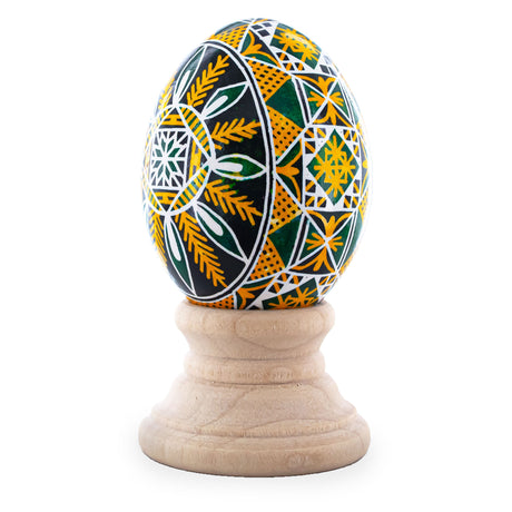 Authentic Blown Real Eggshell Ukrainian Easter Egg Pysanka 038 in Multi color, Oval shape