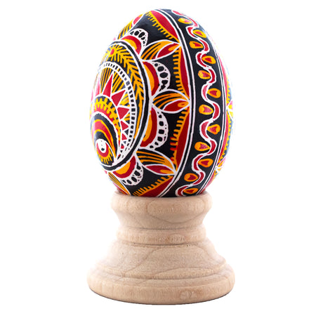 Authentic Blown Real Eggshell Ukrainian Easter Egg Pysanka 039 in Multi color, Oval shape