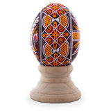 Authentic Blown Real Eggshell Ukrainian Easter Egg Pysanka 040 in Multi color, Oval shape