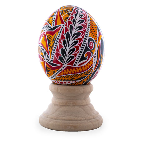 Authentic Blown Real Eggshell Ukrainian Easter Egg Pysanka 044 in Multi color, Oval shape