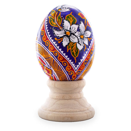 Authentic Blown Real Eggshell Ukrainian Easter Egg Pysanka 045 in Multi color, Oval shape