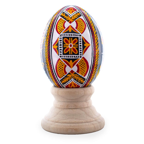 Authentic Blown Real Eggshell Ukrainian Easter Egg Pysanka 046 in Multi color, Oval shape