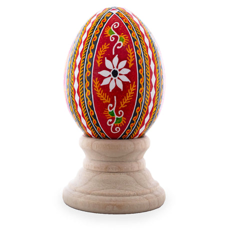 Authentic Blown Real Eggshell Ukrainian Easter Egg Pysanka 047 in Multi color, Oval shape