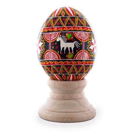 Authentic Blown Real Eggshell Ukrainian Easter Egg Pysanka 048 in Multi color, Oval shape