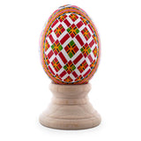Authentic Blown Real Eggshell Ukrainian Easter Egg Pysanka 049 in Multi color, Oval shape